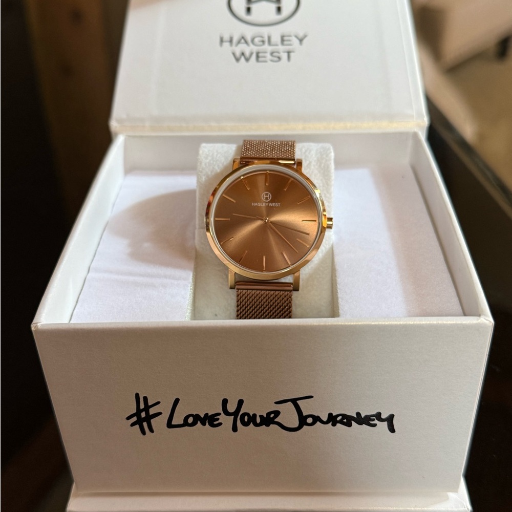 Hagley West Rose Gold Mesh Watch
